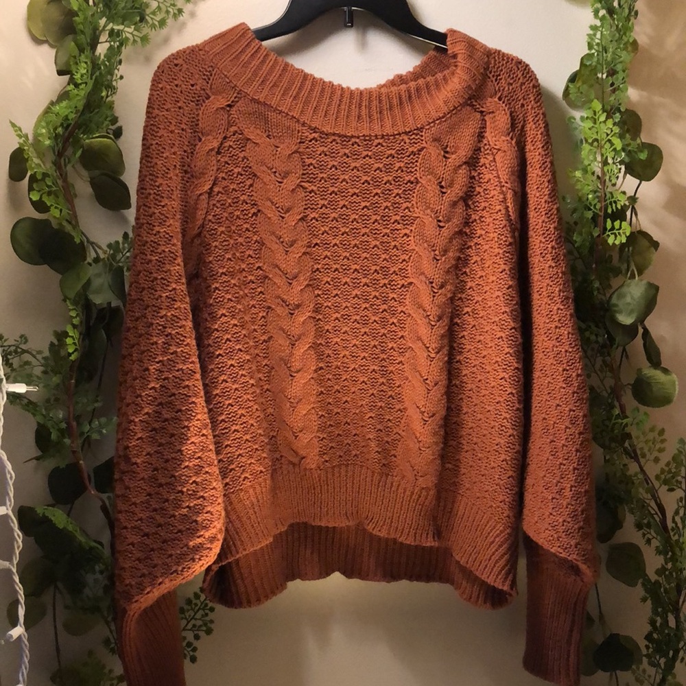 burnt orange knit sweater